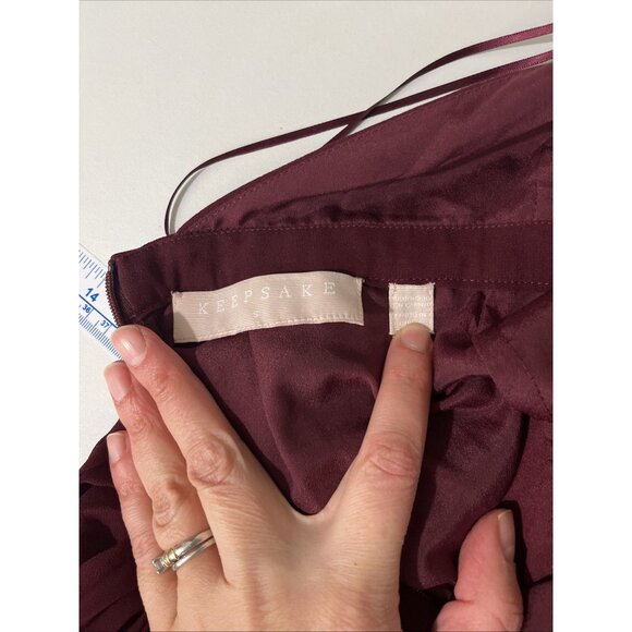 Revolve Keepsake Wine-Coloured Pleated Mini Halter Dress Womens Size S - Picture 8 of 14